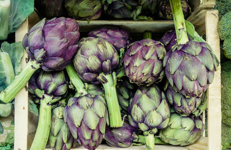 A bunch of artichokes