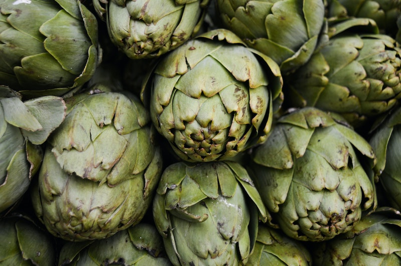 A bunch of artichokes